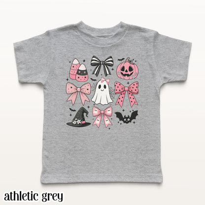 Personalized Pink Bow Ghost Kids Halloween Tee
