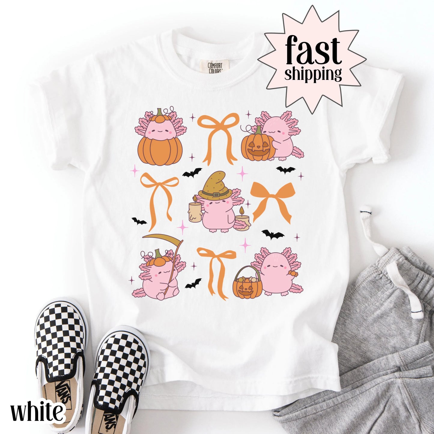 Youth Axolotl Halloween Comfort Colors Kids Tee