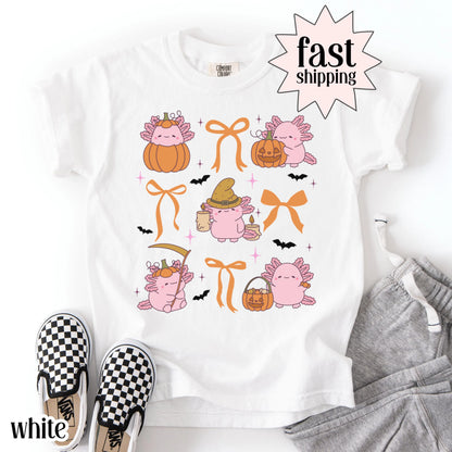 Youth Axolotl Halloween Comfort Colors Kids Tee
