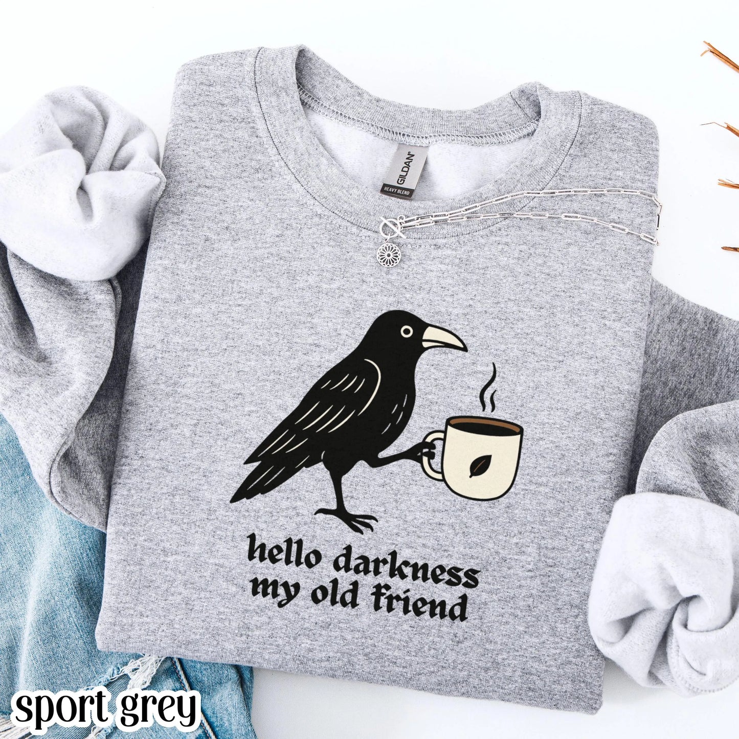 Coffee Lover Raven Crow Fall Sweatshirt