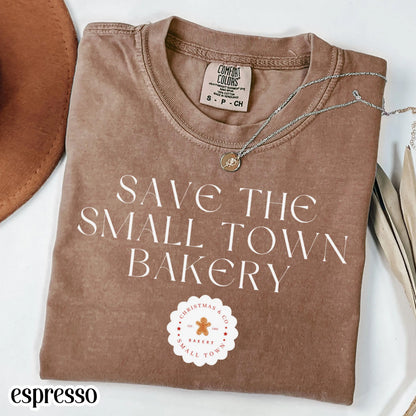 Save The Small Town Bakery Christmas Comfort Colors Tee