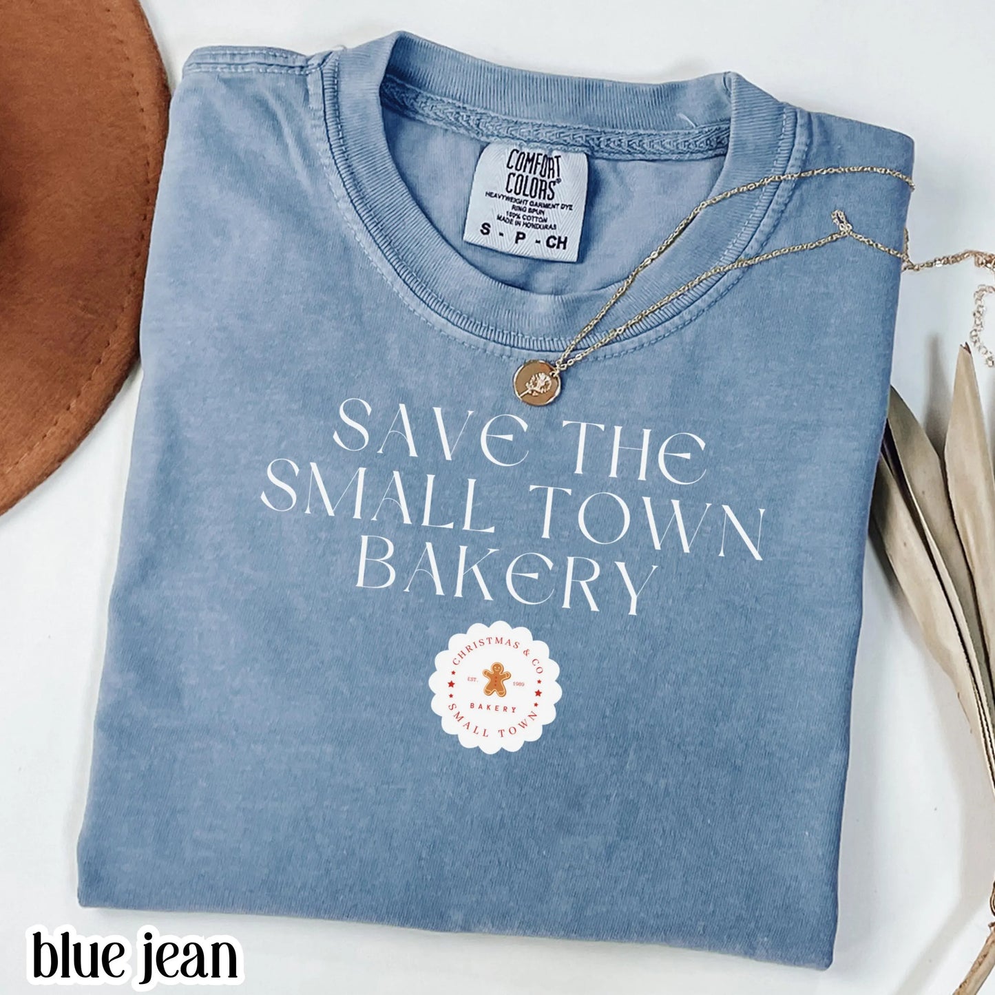 Save The Small Town Bakery Christmas Comfort Colors Tee