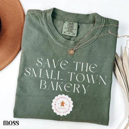 Save The Small Town Bakery Christmas Comfort Colors Tee