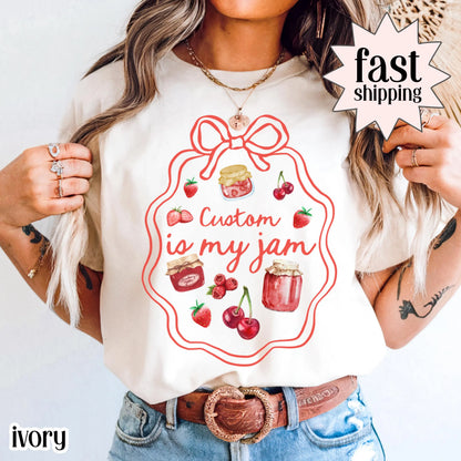 Custom Text Comfort Colors Shirt Teacher Nurse TShirt Personalized Is My Jam Tee Gift T-Shirt Back to School Teacher Appreciation Shirt