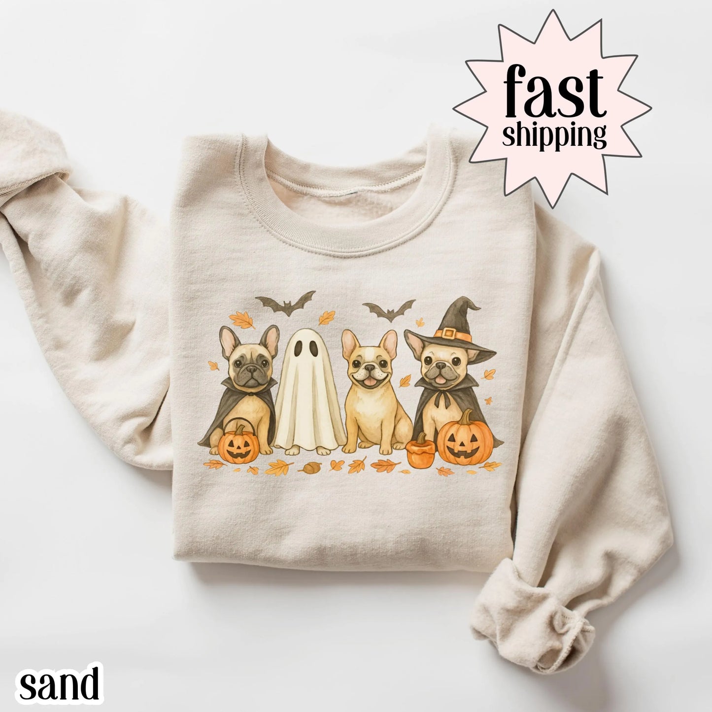 Halloween French Bulldog Gildan Sweatshirt