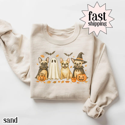 Halloween French Bulldog Gildan Sweatshirt