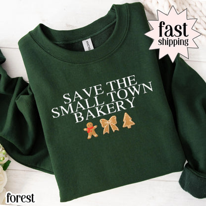 Embroidered Save The Small Town Bakery Gildan Sweatshirt