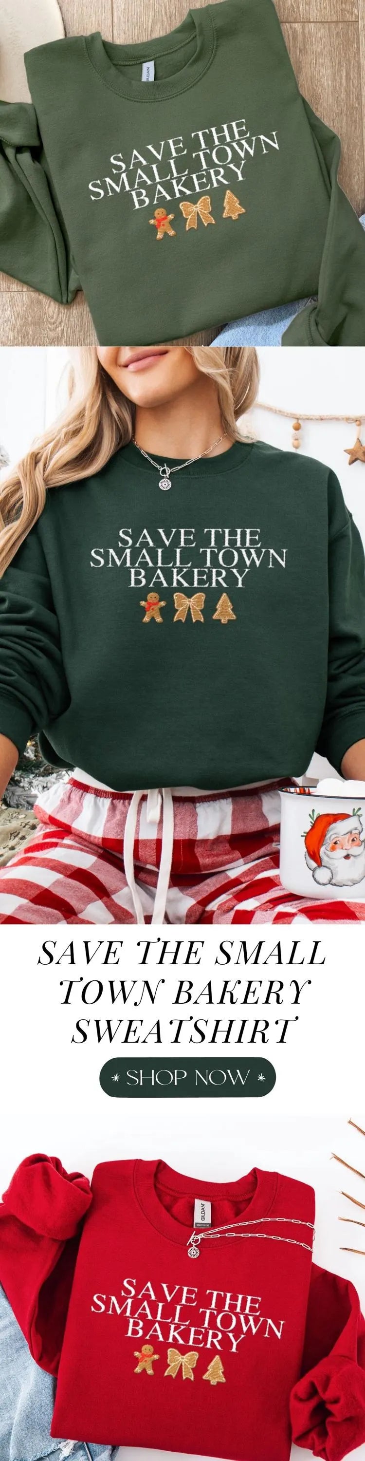 Embroidered Save The Small Town Bakery Gildan Sweatshirt