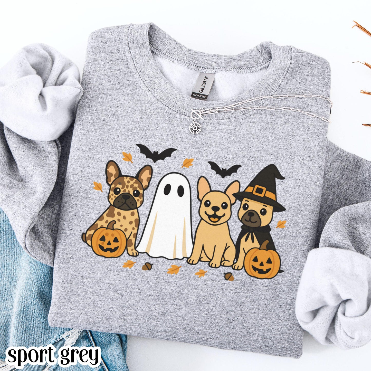 Halloween French Bulldog Crewneck Sweatshirt
