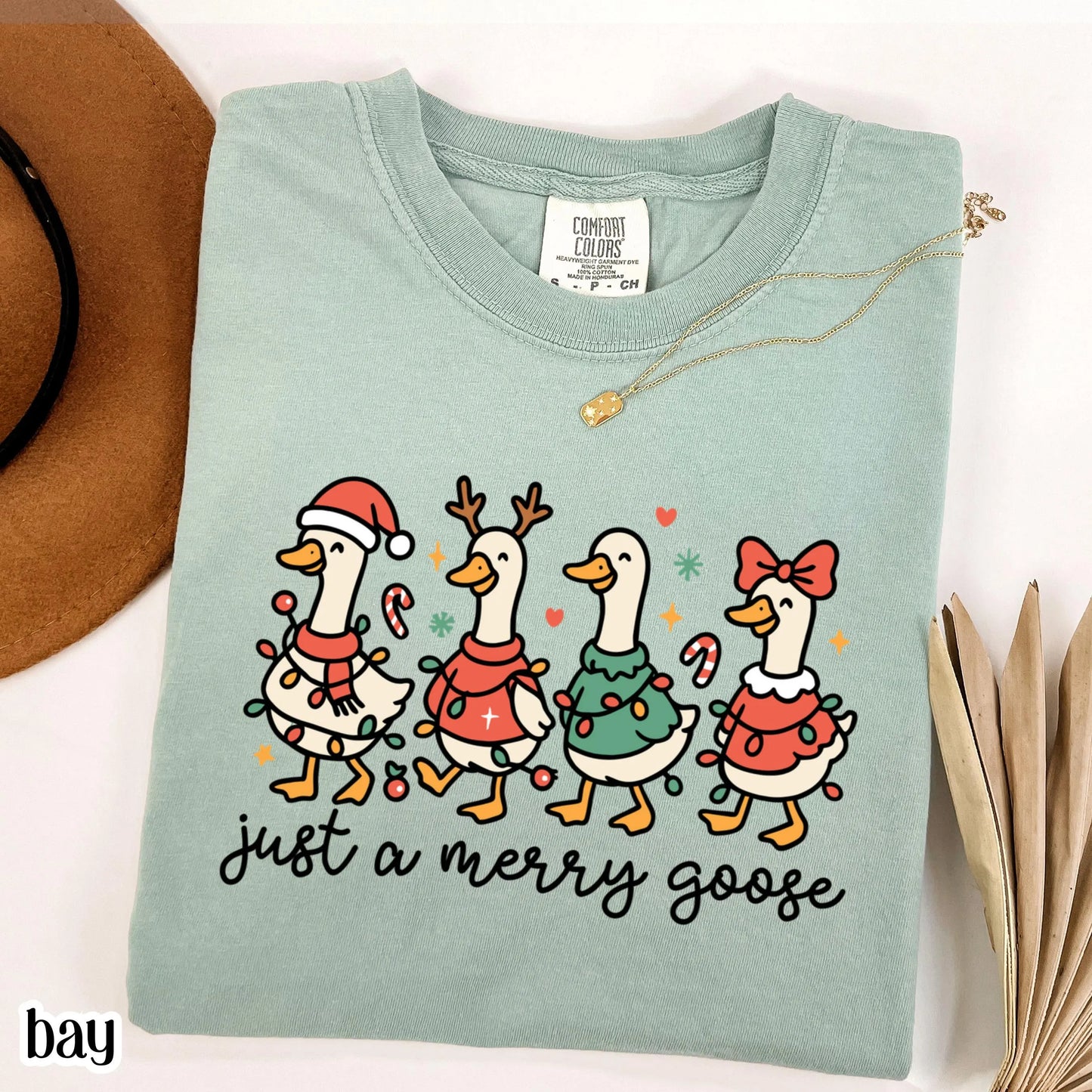 Funny Christmas Goose Comfort Colors Tee