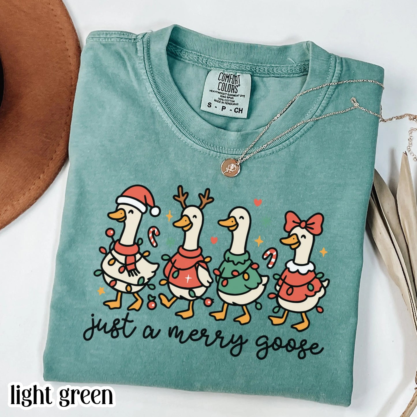 Funny Christmas Goose Comfort Colors Tee