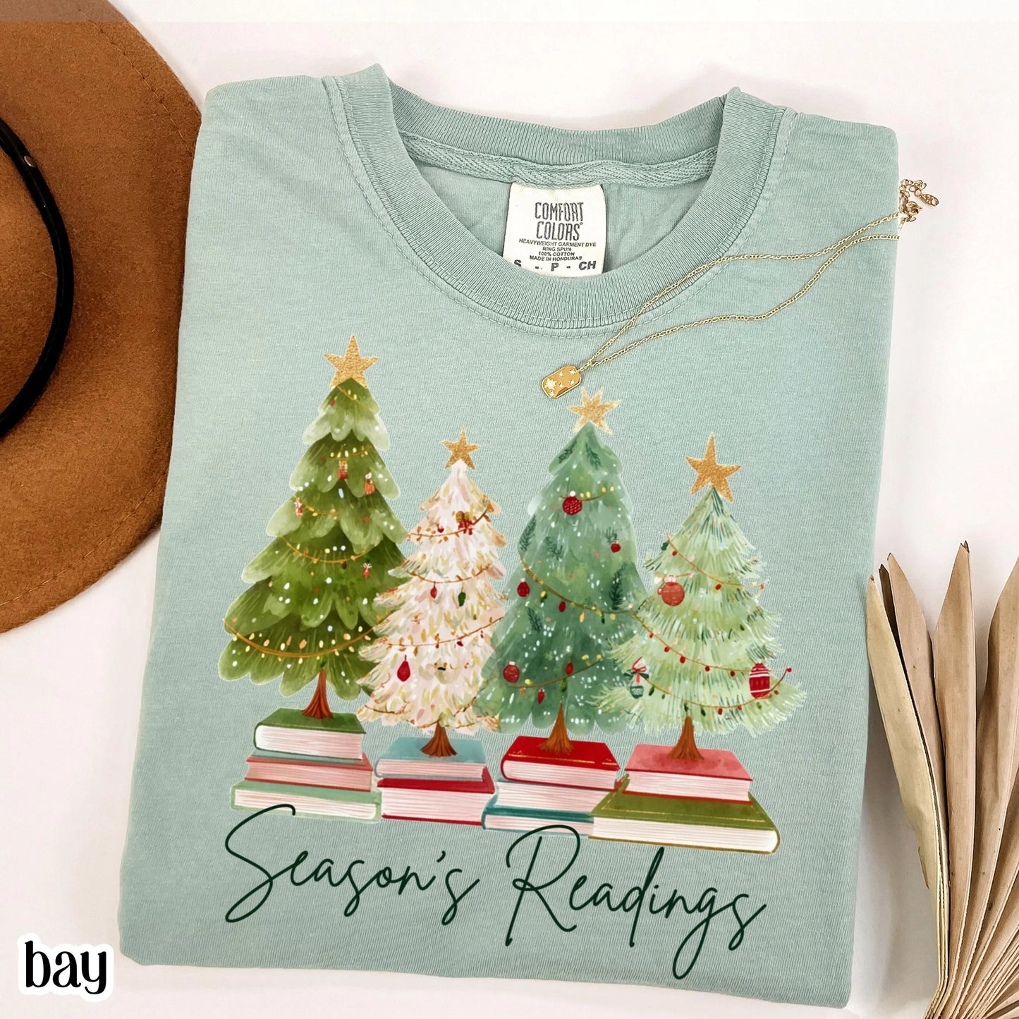 Teacher Christmas Comfort Colors Shirt Bookish Reading TShirt Tis The Season Xmas Holiday Tree Librarian Book Tshirt Seasons Readings Tee