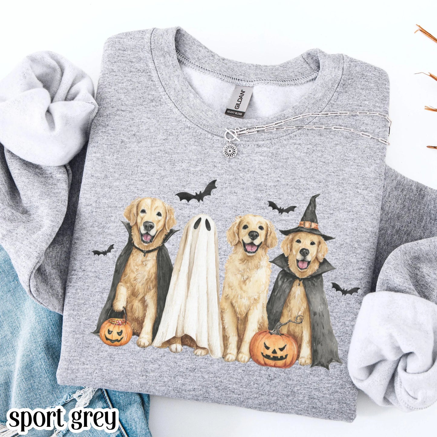 Halloween Golden Retriever Gildan Sweatshirt