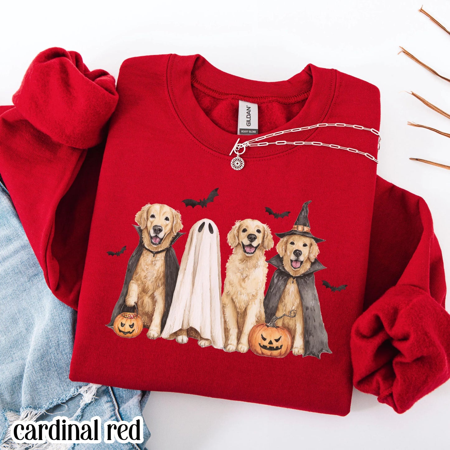 Halloween Golden Retriever Gildan Sweatshirt