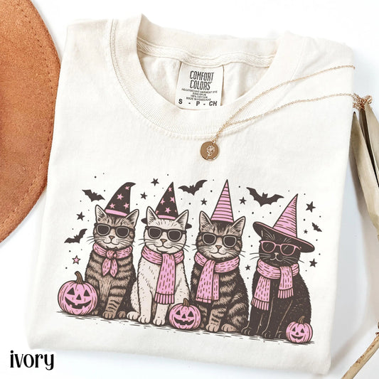 Spooky Halloween Cat Comfort Colors Tee
