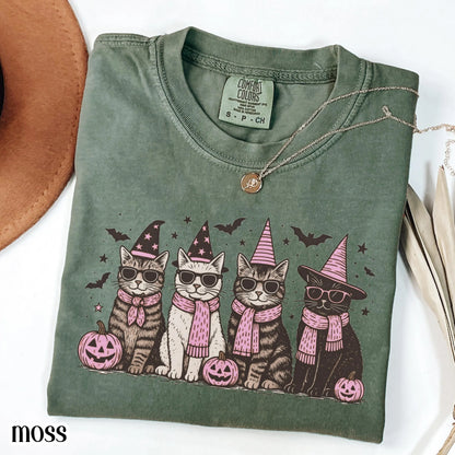 Spooky Halloween Cat Comfort Colors Tee