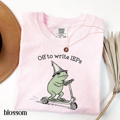 School Psychologist Shirt Special Education Counselor Comfort Colors Tshirt IEP Tee Frog Scooter Gift For SPED Inclusion Teacher Language