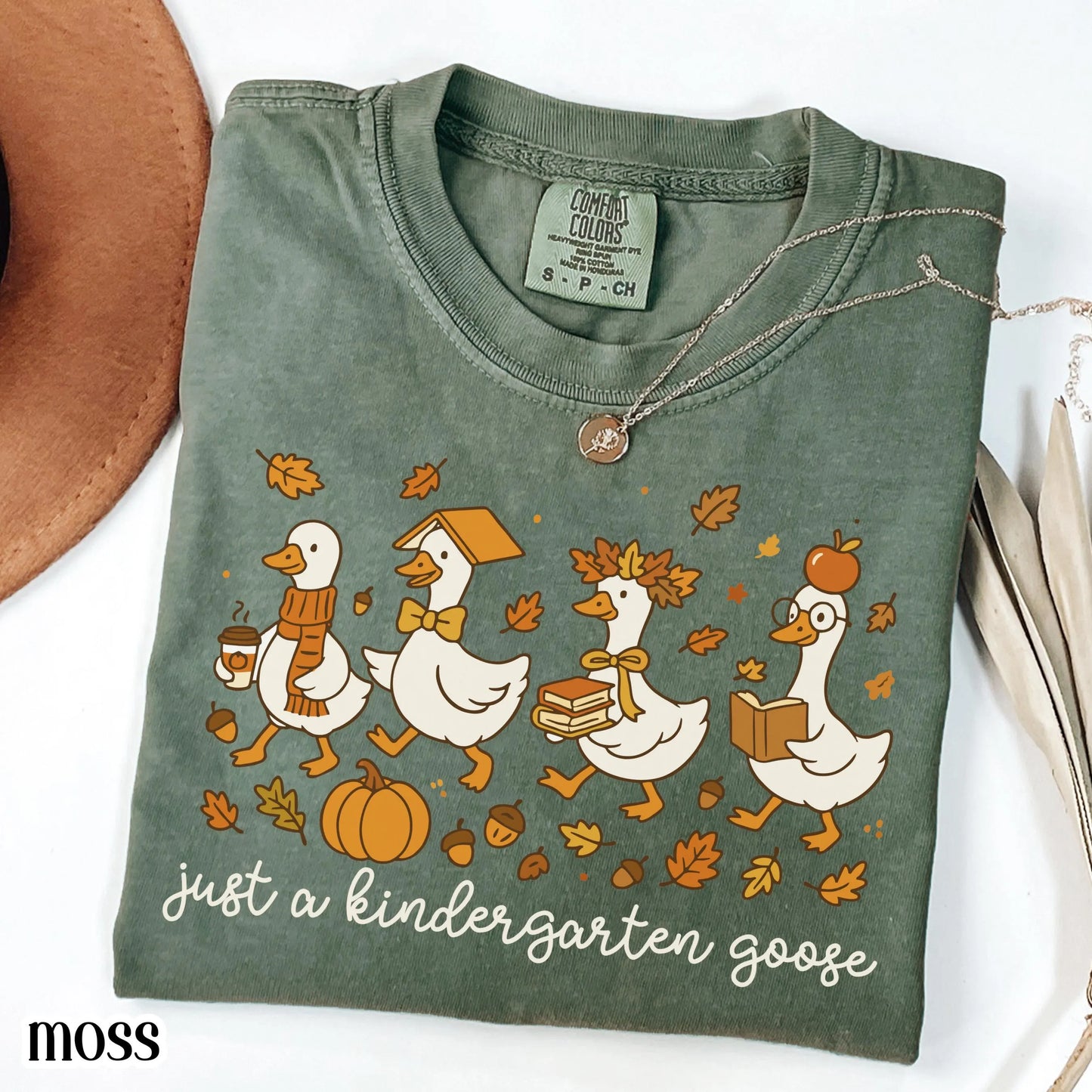 Kindergarten Fall Goose Comfort Colors Teacher Shirt Kindergarten Goose Teacher TShirt Pumpkin Silly Goose T-Shirt Autumn Back to School Tee