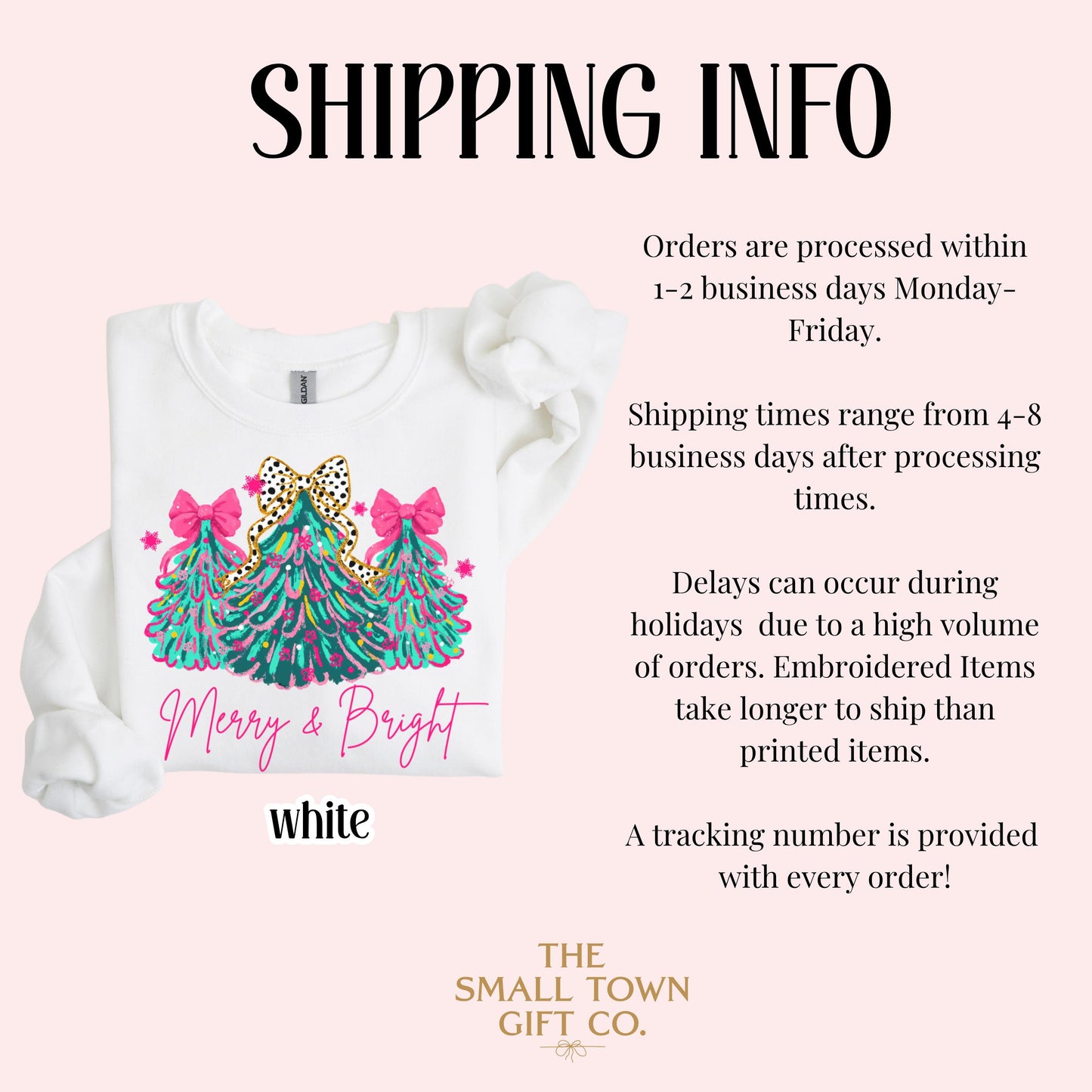 Merry & Bright Pink Christmas Tree Sweatshirt