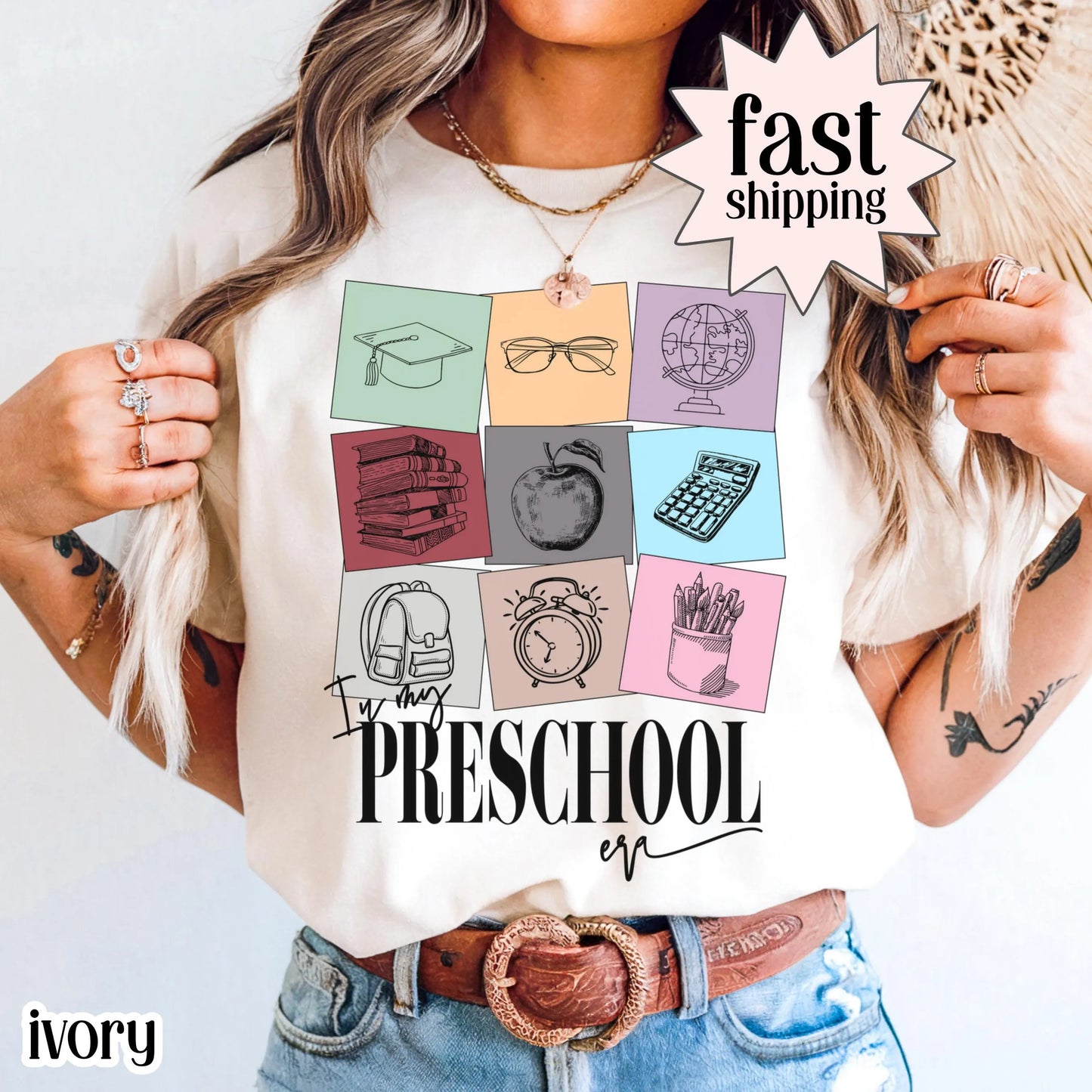 Preschool Teacher Comfort Colors Shirt, Pre-K Teacher Shirt, Teacher Tshirt, Teacher Appreciation Shirt, Teacher Gift In My Prek Teacher Era