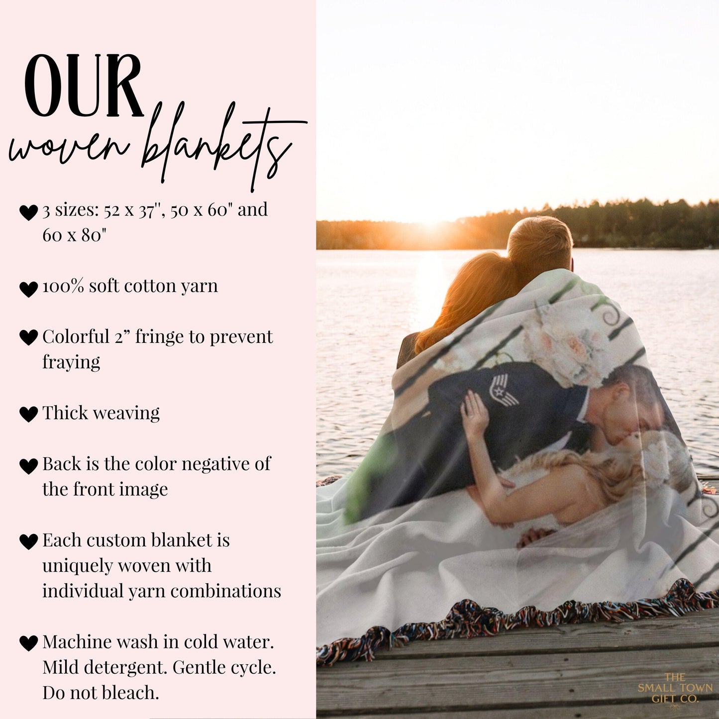 Woven Blanket Wedding Throw Personalized Photo Custom Blanket Woven Tapestry Custom Bride Throw Blanket Personalized Anniversary Wife Gift