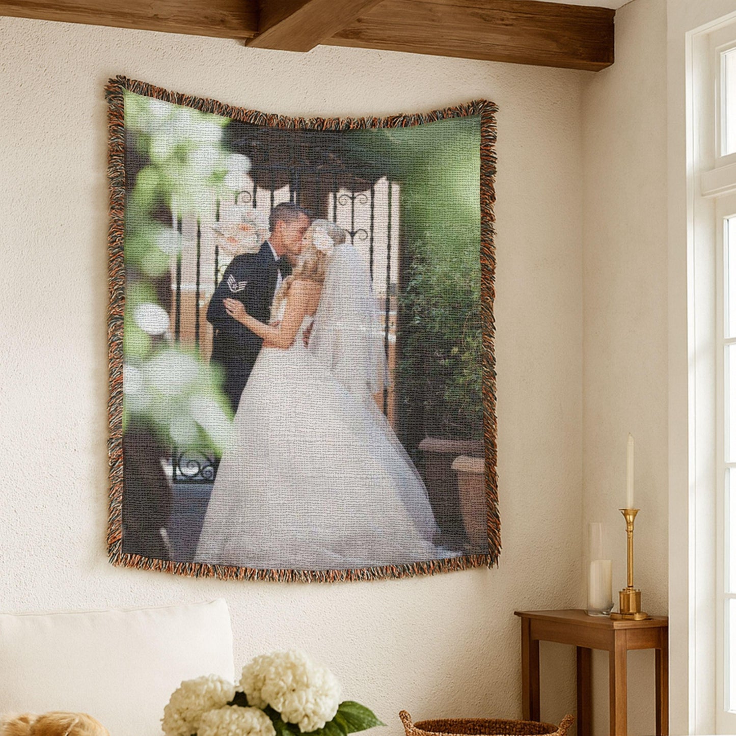 Woven Blanket Wedding Throw Personalized Photo Custom Blanket Woven Tapestry Custom Bride Throw Blanket Personalized Anniversary Wife Gift