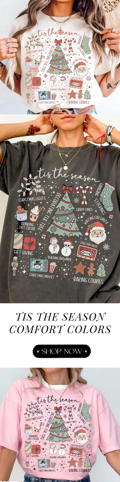 Tis The Season Holiday Cookie Baking Comfort Colors Tee