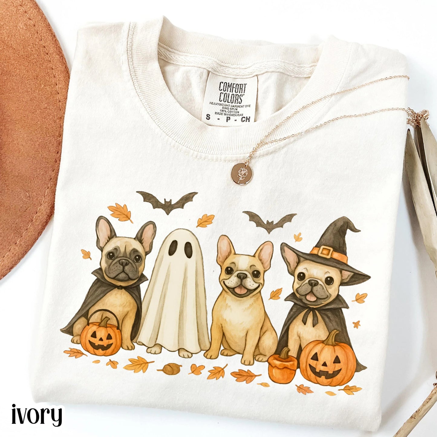 Halloween French Bulldog Comfort Colors Tee