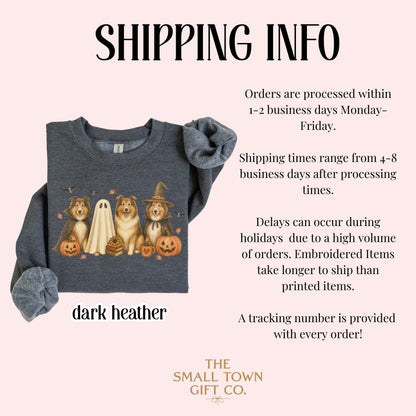 Halloween Rough Collie Dog Fall Sweatshirt