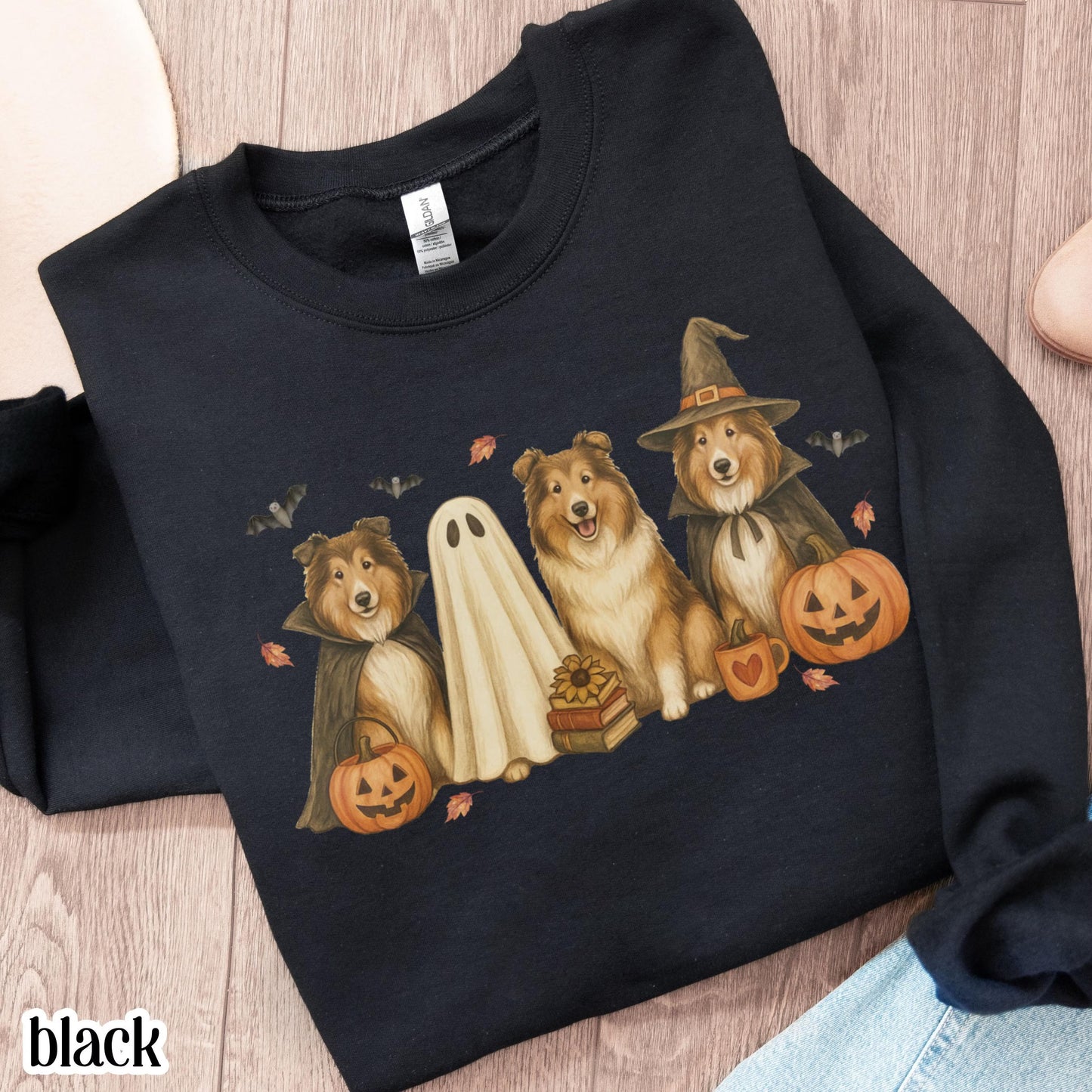 Halloween Rough Collie Dog Fall Sweatshirt