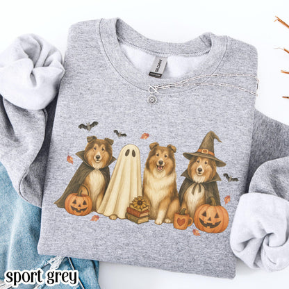 Halloween Rough Collie Dog Fall Sweatshirt