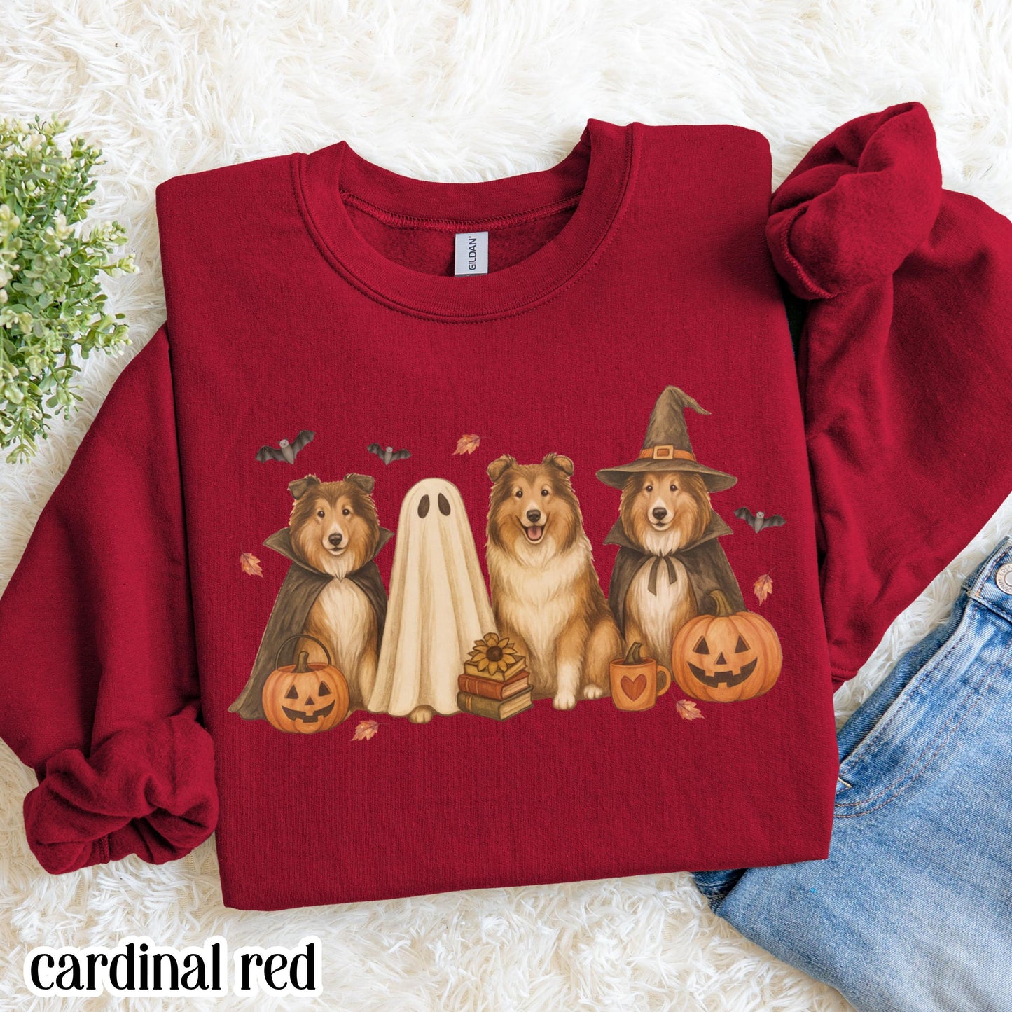 Halloween Rough Collie Dog Fall Sweatshirt