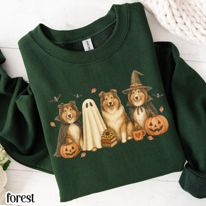 Halloween Rough Collie Dog Fall Sweatshirt