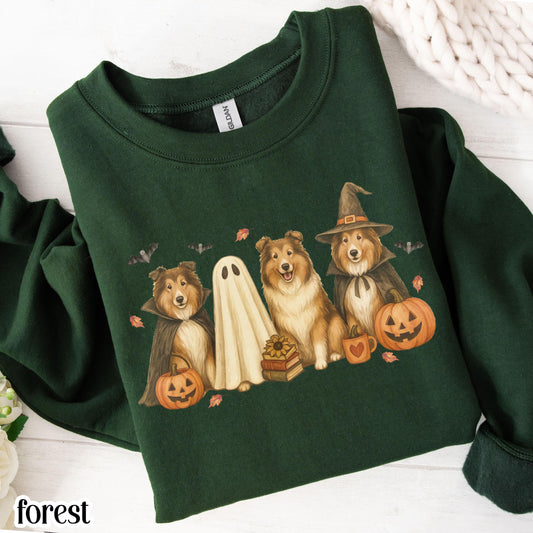 Halloween Rough Collie Dog Fall Sweatshirt