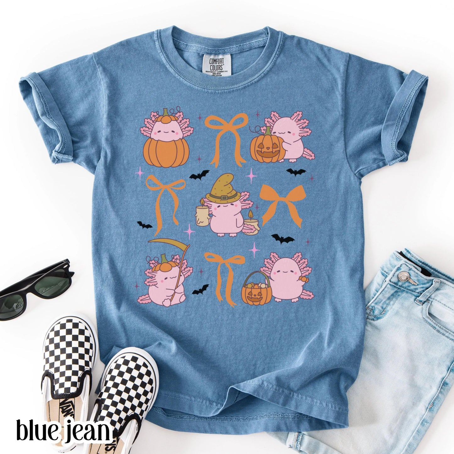 Youth Axolotl Halloween Comfort Colors Kids Tee