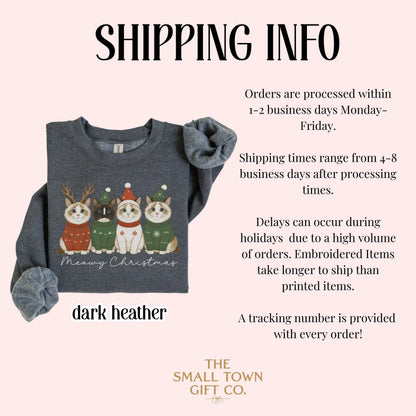 Meowy Christmas Santa Hat Cat Sweatshirt