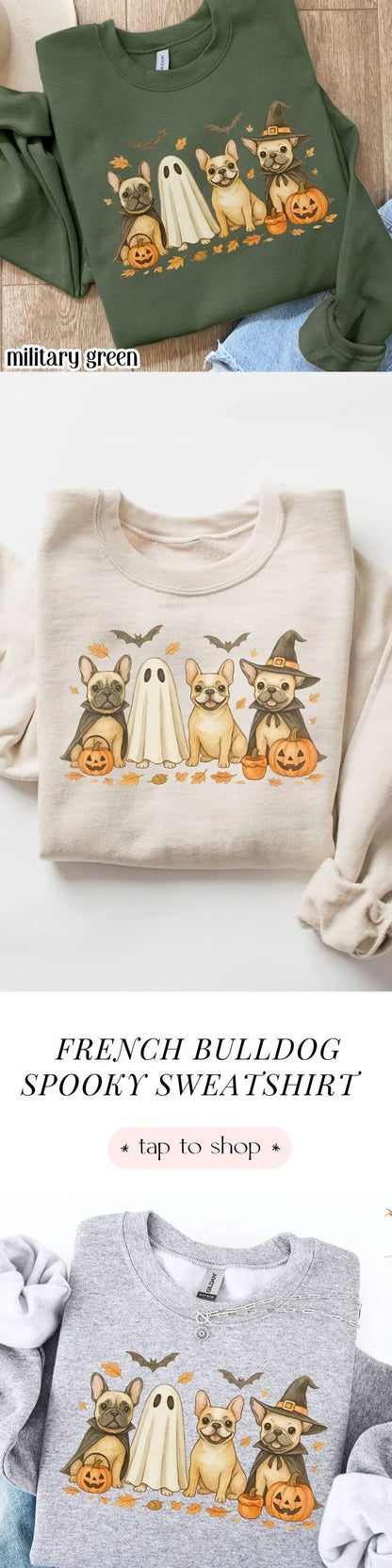 Halloween French Bulldog Gildan Sweatshirt