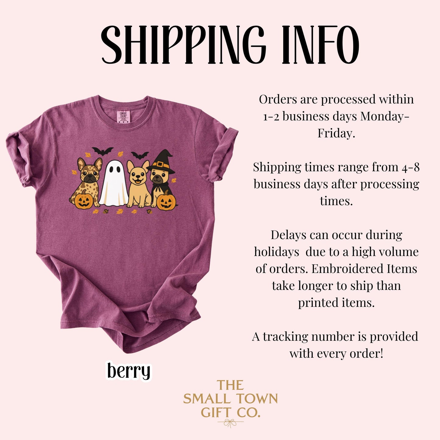 Halloween French Bulldog Comfort Colors Tee