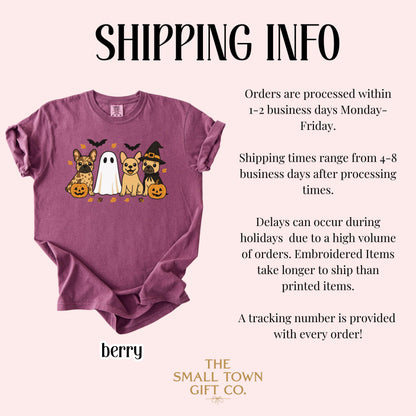 Halloween French Bulldog Comfort Colors Tee