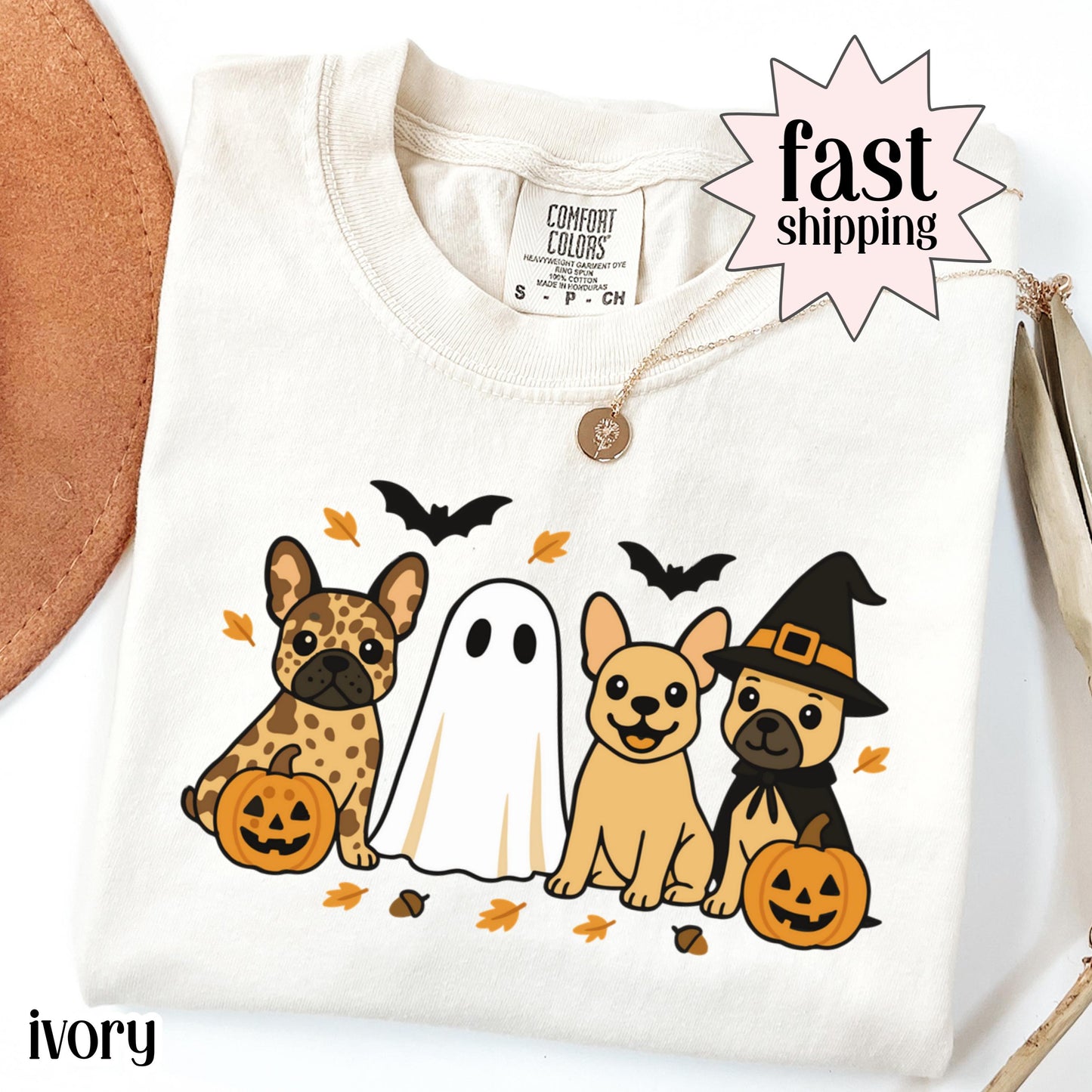 Halloween French Bulldog Comfort Colors Tee