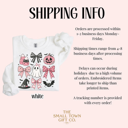 Pink Bow Coquette Ghost & Pumpkin Sweatshirt