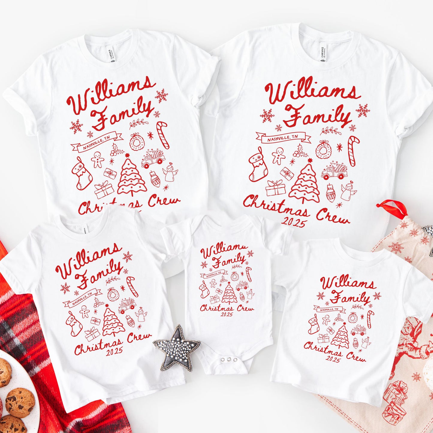 Custom Family Holiday Doodle Christmas Shirt