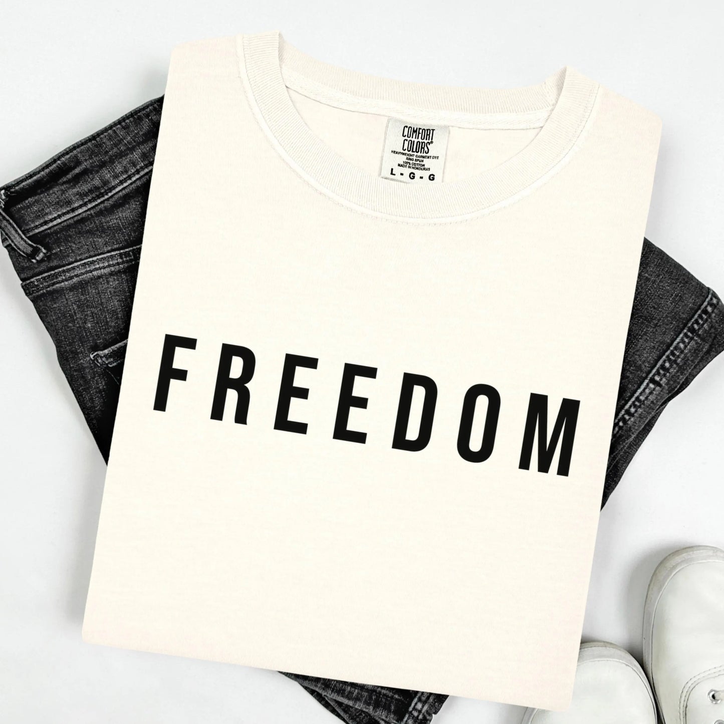 Charlie Kirk Freedom Shirt Comfort Colors Republican Conservative Charlie Kirk T-Shirt Justice Quote Tee Shirt Proud American Christian Tee