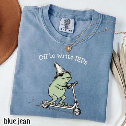 School Psychologist Shirt Special Education Counselor Comfort Colors Tshirt IEP Tee Frog Scooter Gift For SPED Inclusion Teacher Language
