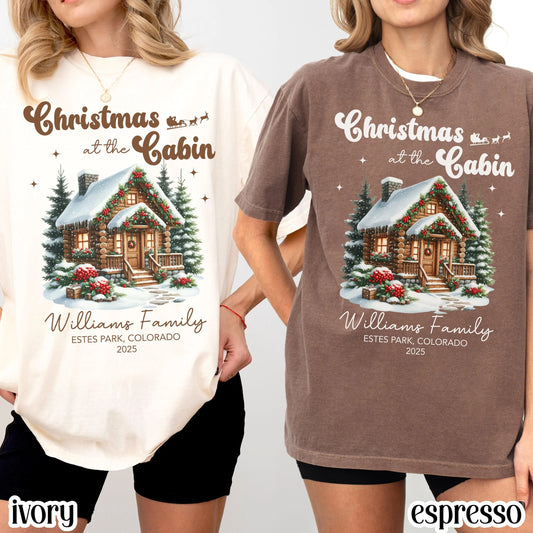 Custom Family Christmas Varsity Comfort Colors Tee