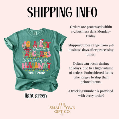 Christmas Teacher Group Shirt Comfort Colors Vacation Jolliest Bunch Of Teachers Preschool Tshirt Matching Kindergarten Holiday Crew Tee