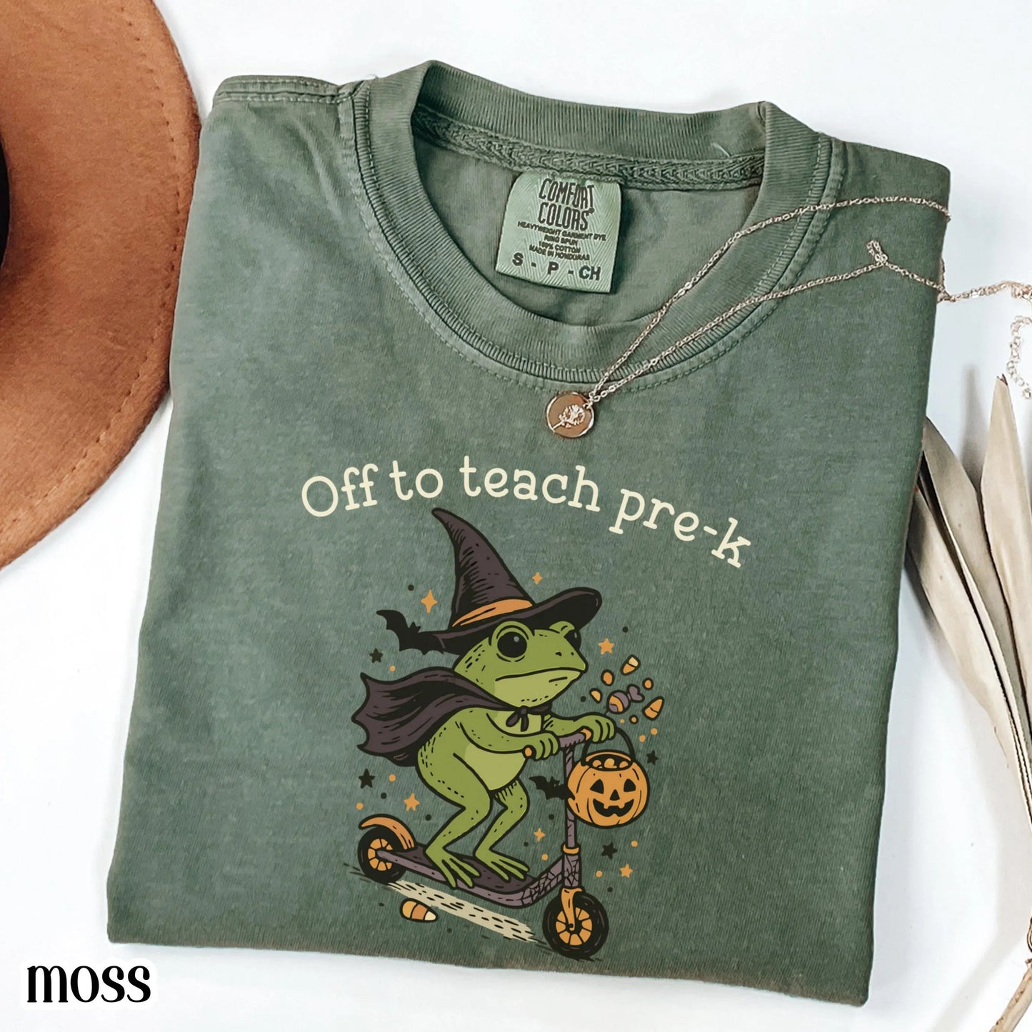 Halloween Teacher Shirt Comfort Colors Pre K Grade Teacher Shirt Preschool Teacher Shirt Pre K Teacher Tee Back to School Frog Teacher Tee