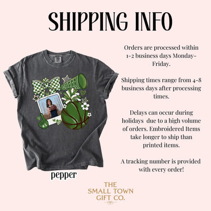 Cheer Basketball Comfort Colors Shirt Cheer Mom Custom Game Day Photo Tee for Mom High School Cheerleading Team Shirt Cheerleader Tshirt