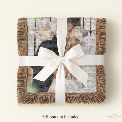 Woven Blanket Wedding Throw Personalized Photo Custom Blanket Woven Tapestry Custom Bride Throw Blanket Personalized Anniversary Wife Gift