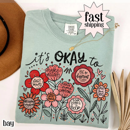 Comfort Colors Teacher Shirt Special Education Floral Shirt Mental Health Diversity Shirt Cute Motivational Therapist Positivity Shirt Gift